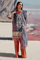 Sana Safinaz Embroidered Slub Suits Unstitched 3 Piece S241-007B-3CP – Luxury Winter Collection