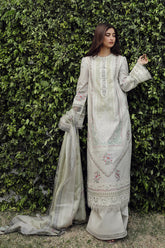 Qalamkar Chikankari Lawn Suit Unstitched 3 Piece QLM24F PS-11 Rinnah–