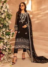 Shireen Lakdawala Embroidered Chiffon Suits Unstitched 3 Piece ST25SL SL-C-V10- Pitch black