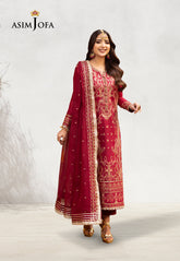 Asim Jofa Chamak-Damak Embroidered Twisted Silk Unstitched 3 Piece AJ – AJCD-25