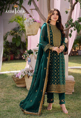 Asim Jofa Dhanak-Rang Embroidered Chiffon Suits Unstitched 3 Piece AJ – AJCF-03