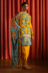 Sana Safinaz Embroidered Linen Suits Unstitched 3 Piece M243-022B-3DB – Luxury Winter Collection