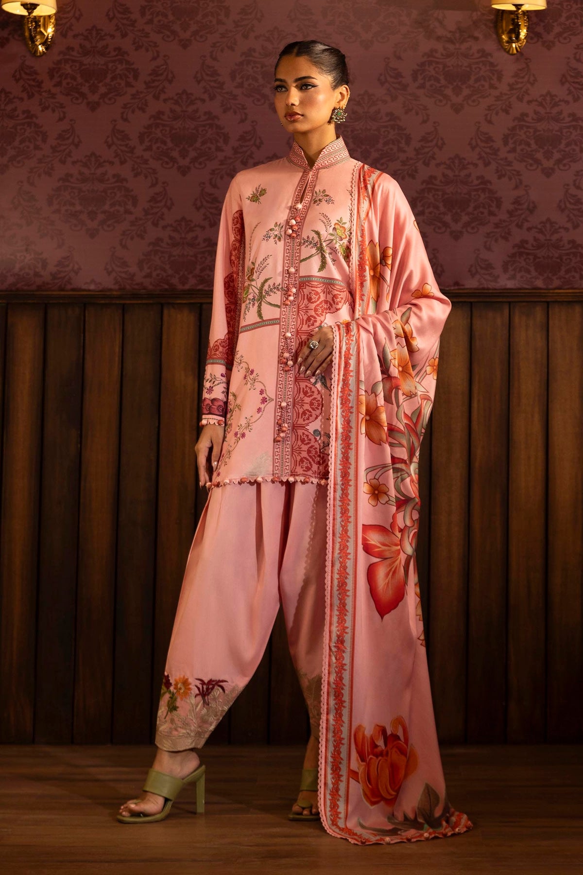Sana Safinaz Embroidered Linen Suits Unstitched 3 Piece M243-025A-3DB – Luxury Winter Collection