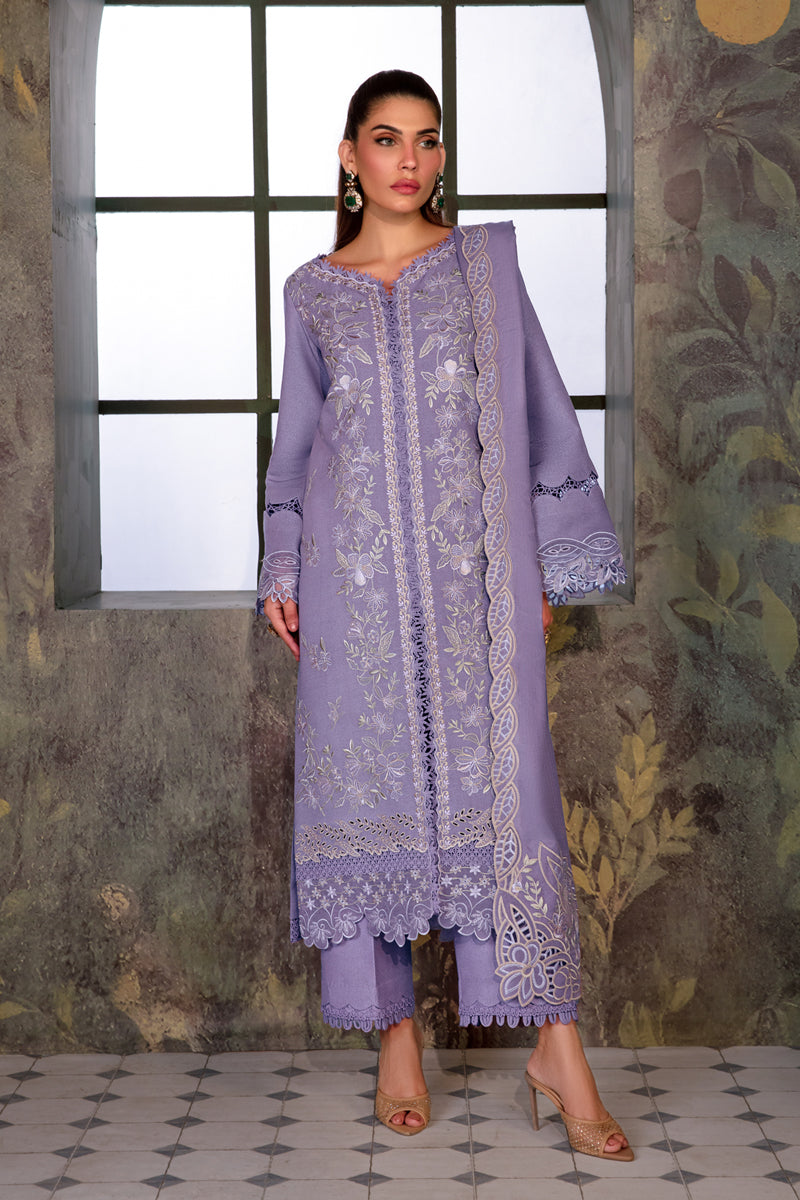 Rang Rasiya Premium Embroidered Karandi Suit Unstitched 3 Piece D-08 Latte – Winter Collection