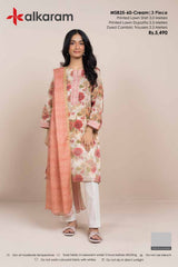 Alkaram Luxury Lawn Prints 3Pc Unstitched Suits – ALK-MSB25-60-Cream