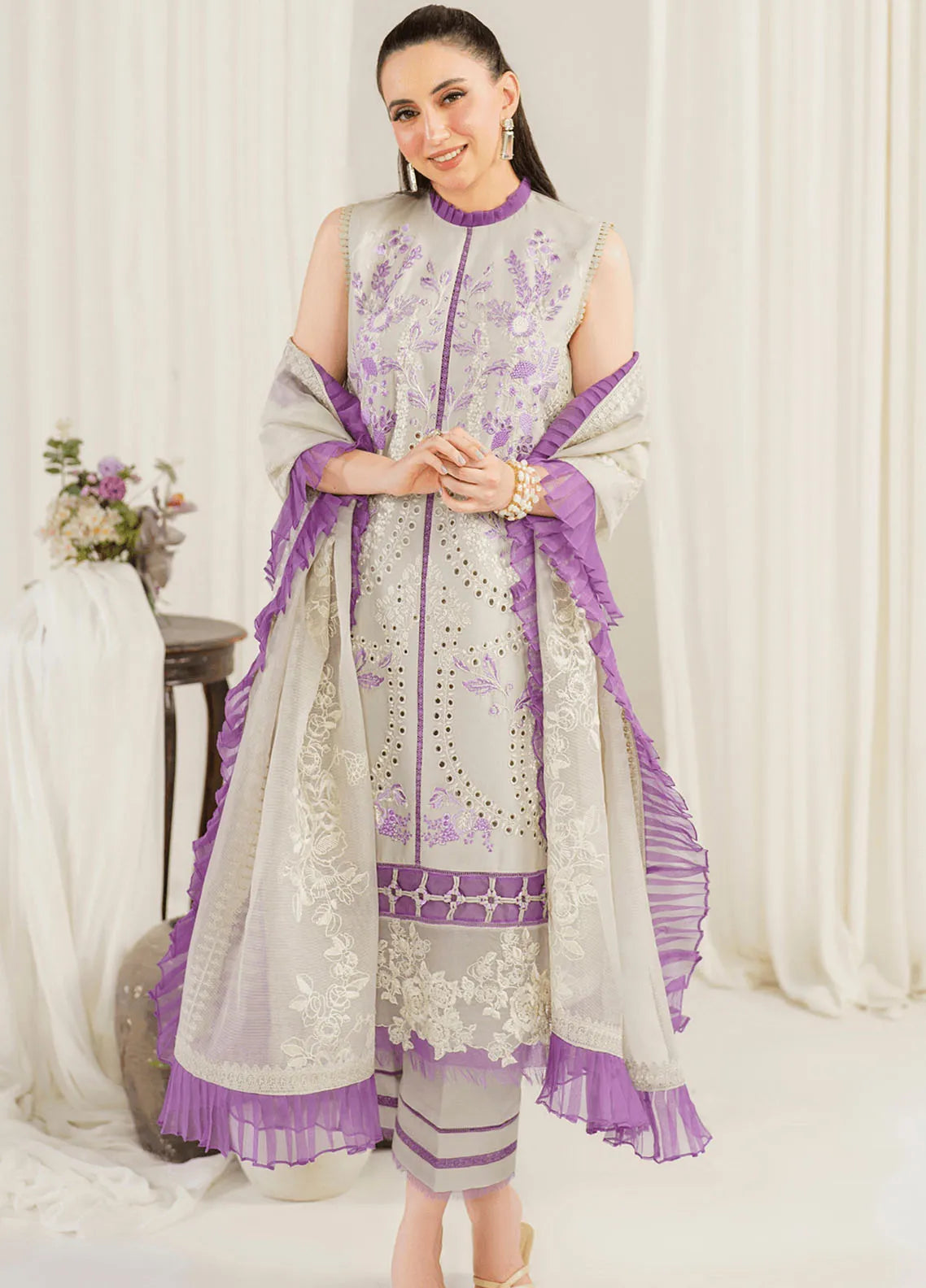 Pretty In Pink By Asifa And Nabeel Embroidered Lawn Suit Unstitched 3 Piece AN24L PP-5 Daphne – Summer Collection