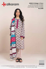 Alkaram Luxury Lawn Prints 3Pc Unstitched Suits – ALK-MSB25-35-Beige