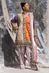 Sana Safinaz Embroidered Slub Suits Unstitched 3 Piece S241-006B-3CP – Luxury Winter Collection