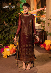 Asim Jofa Chamak-Damak Embroidered Chiffon Suits Unstitched 3 Piece AJ – AJCD-20