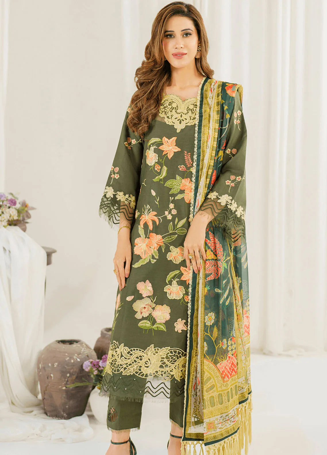 Pretty In Pink By Asifa And Nabeel Embroidered Lawn Suit Unstitched 3 Piece AN24L PP-6 Sweet Pea – Summer Collection