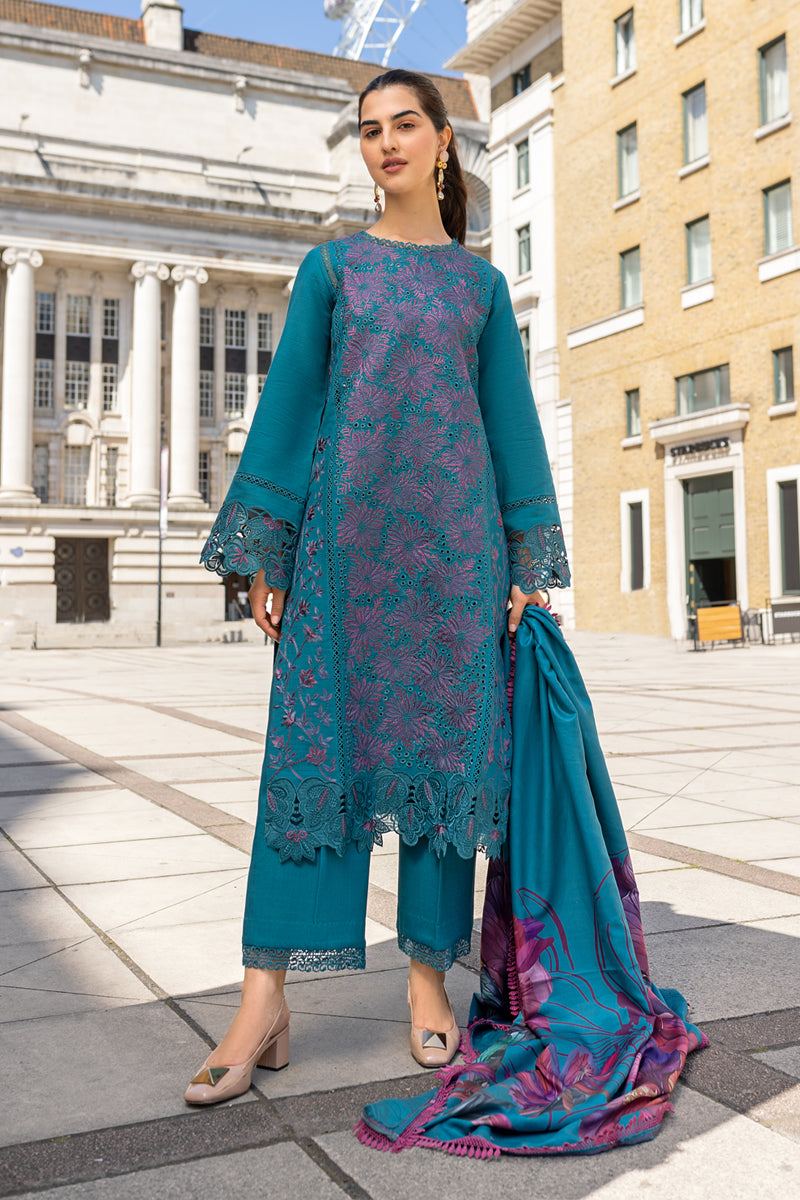 Carnation By Rang Rasiya Embroidered Organza Suit Unstitched 3 Piece RR24CE D-01 Ella – Winter Collection