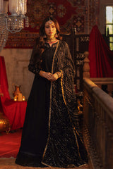 Luxe by Azure Embroidered Chiffon Suits Unstitched 3 Piece AZU24LE NMAS-121 Noir Majesty – Festive Collection