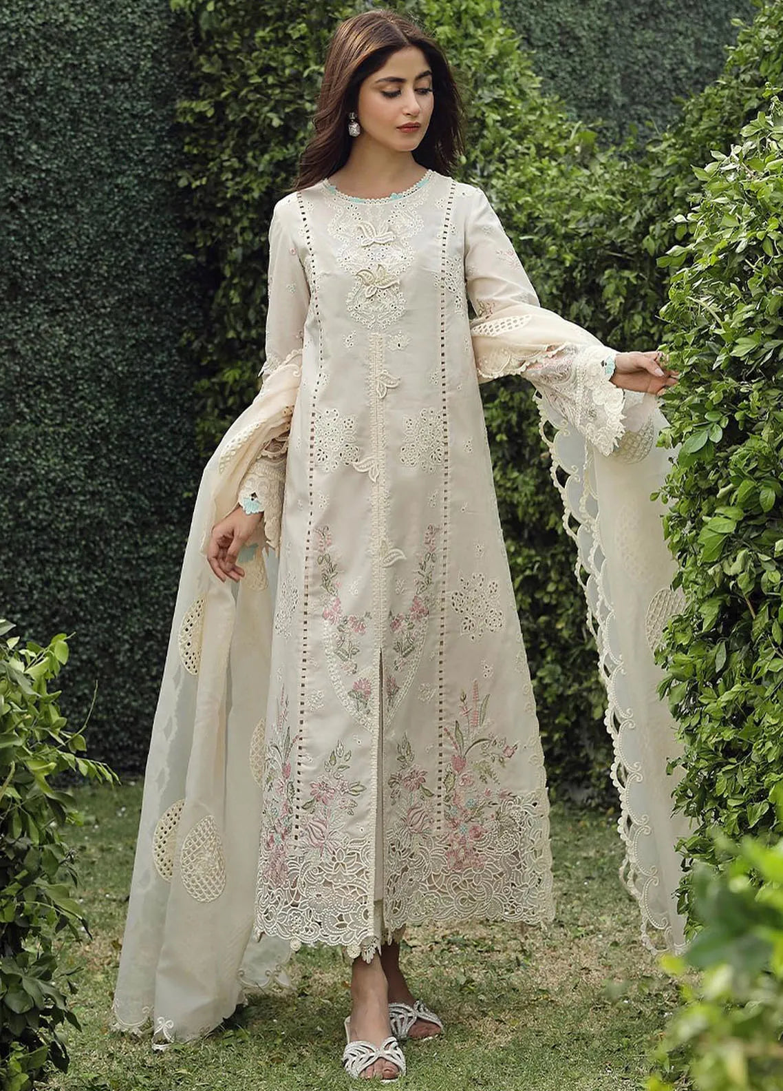 Qalamkar Chikankari Lawn Suit Unstitched 3 Piece QLM24F PS-04 Zuha – Festive Collection