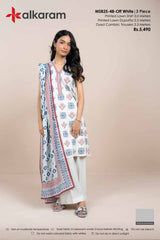 Alkaram Luxury Lawn Prints 3Pc Unstitched Suits – ALK-MSB25-48-Off White