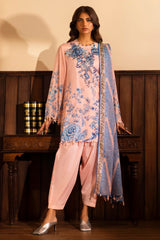 Sana Safinaz Embroidered Linen Suits Unstitched 3 Piece M243-018B-3CQ – Luxury Winter Collection