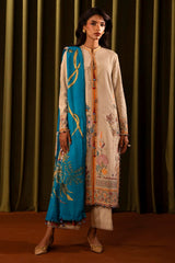 Sana Safinaz Embroidered Slub Suits Unstitched 3 Piece M243-014A-3CP – Luxury Winter Collection