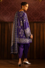 Sana Safinaz Embroidered Linen Suits Unstitched 3 Piece M243-020A-3CQ – Luxury Winter Collection