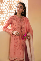 Cross Stitch Embroidered Lawn Suits Unstitched 3 Piece CS23EL 24 Blush Peach – Eid Collection-