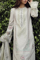 Qalamkar Chikankari Lawn Suit Unstitched 3 Piece QLM24F PS-11 Rinnah–