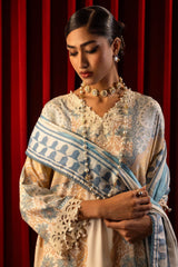 Sana Safinaz Embroidered Linen Suits Unstitched 3 Piece M243-023A-3CQ – Luxury Winter Collection