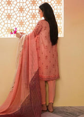 Cross Stitch Embroidered Lawn Suits Unstitched 3 Piece CS23EL 24 Blush Peach – Eid Collection-