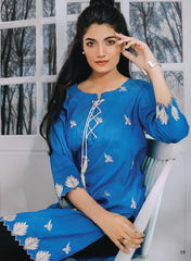 Al-Zohab Denim Embroidered Exclusive Shirts – D-01
