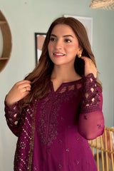 Luxe by Azure Embroidered Chiffon Suits Unstitched 3 Piece AZU24LE MFAS-121 Mysterious Fairy – Festive Collection