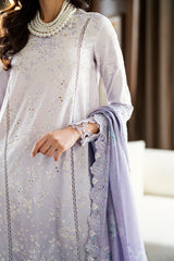 Qalamkar Chikankari Lawn Suit Unstitched 3 Piece QLM25CE CS-03 Alaila – Summer Collection