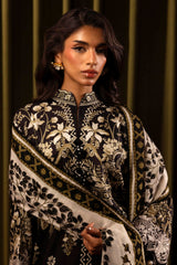 Sana Safinaz Embroidered Linen Suits Unstitched 3 Piece M243-020B-3CQ – Luxury Winter Collection