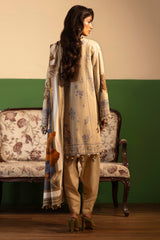 Sana Safinaz Embroidered Slub Suits Unstitched 3 Piece M243-015B-3CP – Luxury Winter Collection