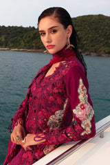 Afrozeh Embroidered Lawn Suits Unstitched 3 Piece AF25UL25 D-01 Seren – Luxury Collection