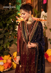Asim Jofa Chamak-Damak Embroidered Chiffon Suits Unstitched 3 Piece AJ – AJCD-20