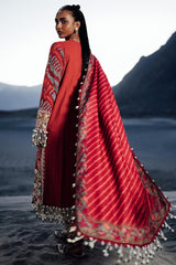 Sana Safinaz Embroidered Slub Suits Unstitched 3 Piece S241-007A-3CP – Luxury Winter Collection