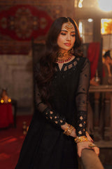Luxe by Azure Embroidered Chiffon Suits Unstitched 3 Piece AZU24LE NMAS-121 Noir Majesty – Festive Collection