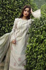Qalamkar Chikankari Lawn Suit Unstitched 3 Piece QLM24F PS-11 Rinnah–