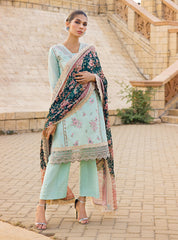 Zainab Chottani Chikankari Lawn Suits Unstitched 3 Piece ZC24CL D-2A Kiran – Summer Collection