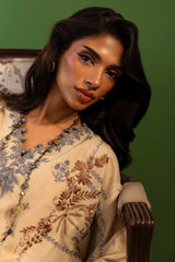 Sana Safinaz Embroidered Slub Suits Unstitched 3 Piece M243-015B-3CP – Luxury Winter Collection