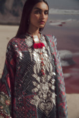 Sana Safinaz Embroidered Slub Suits Unstitched 3 Piece S241-007B-3CP – Luxury Winter Collection