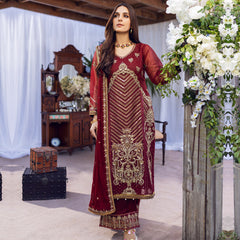 Sonia Umer - Laal Gulaab - Embroidered Silk Net - Unstitched 3Pc Suit