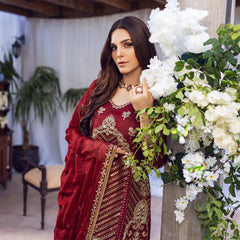 Sonia Umer - Laal Gulaab - Embroidered Silk Net - Unstitched 3Pc Suit