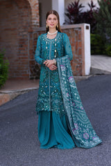 Noor By Saadia Asad Chiffon Handwork Schiffli Laserkari Collection