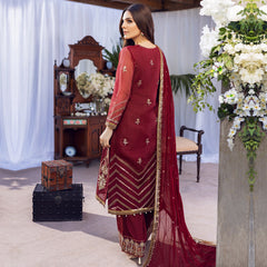 Sonia Umer - Laal Gulaab - Embroidered Silk Net - Unstitched 3Pc Suit