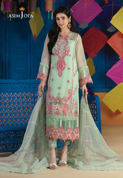 Asim Jofa Embroidered Organza Suits Unstitched 3 Piece AJ22JB AJFC-66