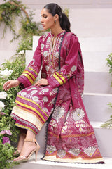 Al-Karam - Embroidered Cambric Collection - Magenta Pink