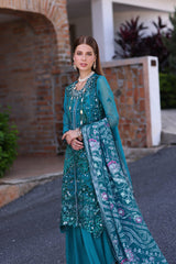 Noor By Saadia Asad Chiffon Handwork Schiffli Laserkari Collection