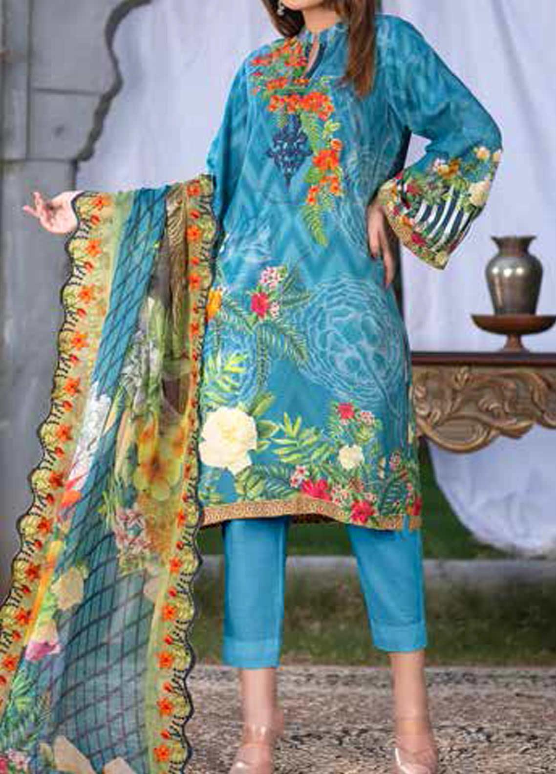 Maria by Zebaish - Embroidered Karandi - Unstitched 3 Piece Suit