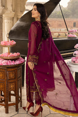 Merakish – Mulberry Grape - Chiffon Embroidered 3pc Suit