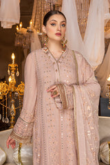 Merakish - Tea Rose – Embroidered Chiffon 3Pc Suit