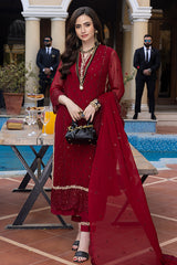 Scarlet – Embroidered Chiffon Unstitched 3Pc Suit