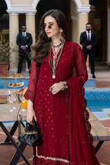 Scarlet – Embroidered Chiffon Unstitched 3Pc Suit